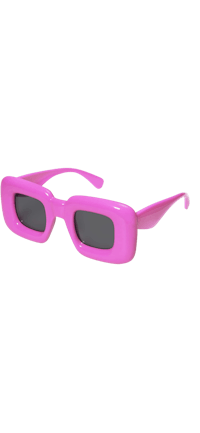 a pair of pink sunglasses on a black background