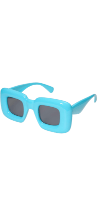 a pair of blue sunglasses on a black background